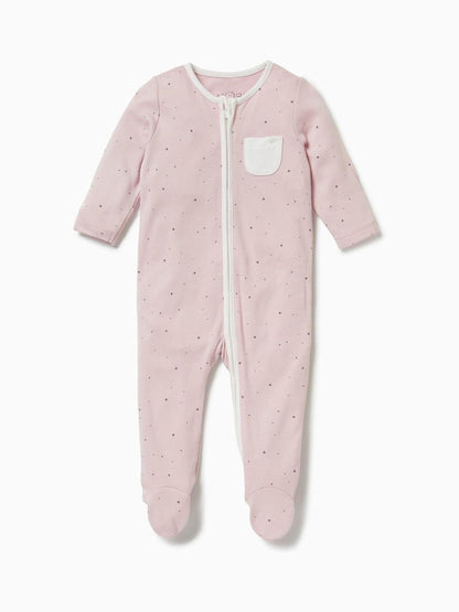 MORI Pink Spot 2 Way Zip-Up Clever Sleepsuit image 2