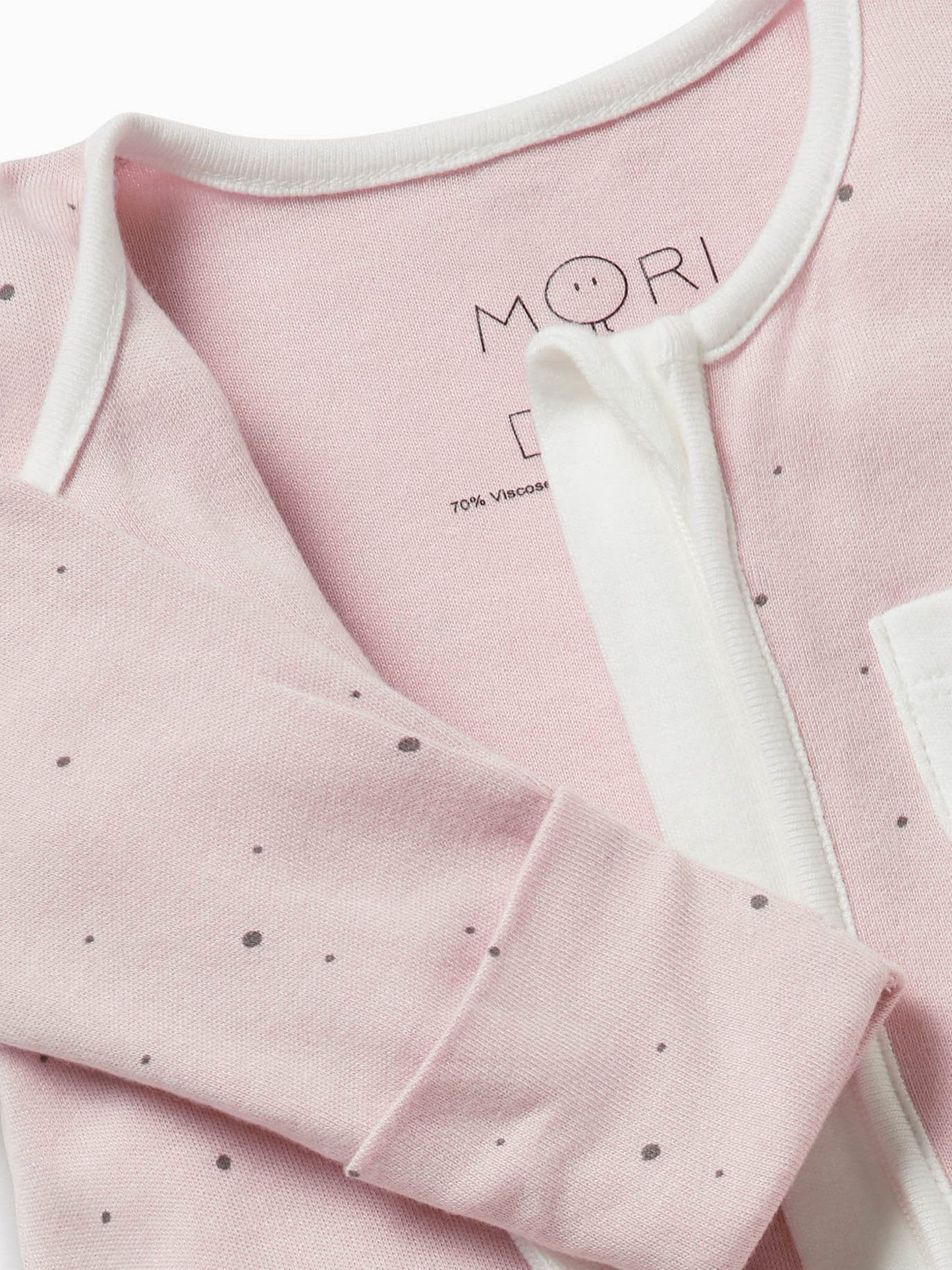 MORI Pink Spot 2 Way Zip-Up Clever Sleepsuit image 3
