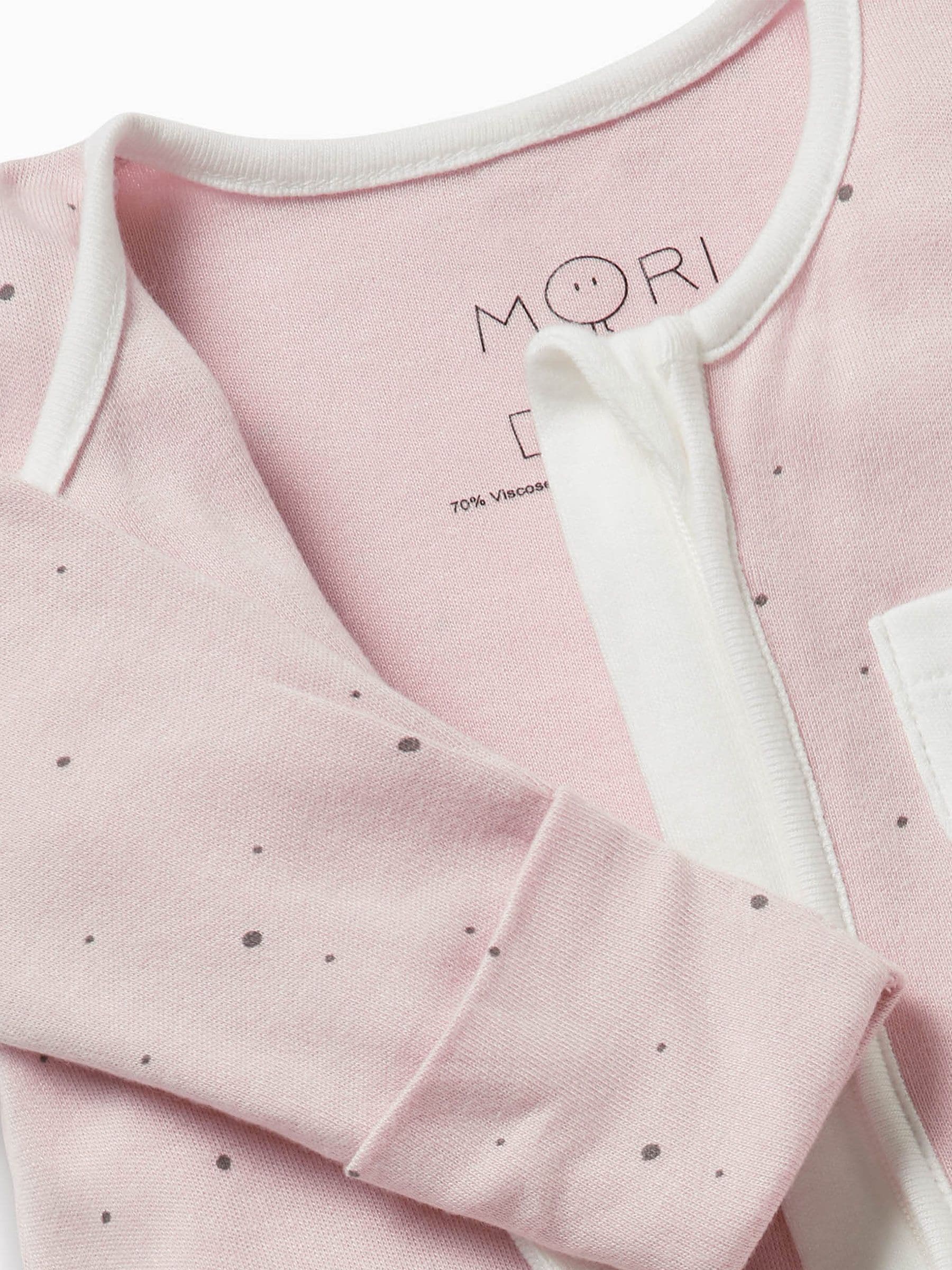 MORI Pink Spot 2 Way Zip-Up Clever Sleepsuit image 3