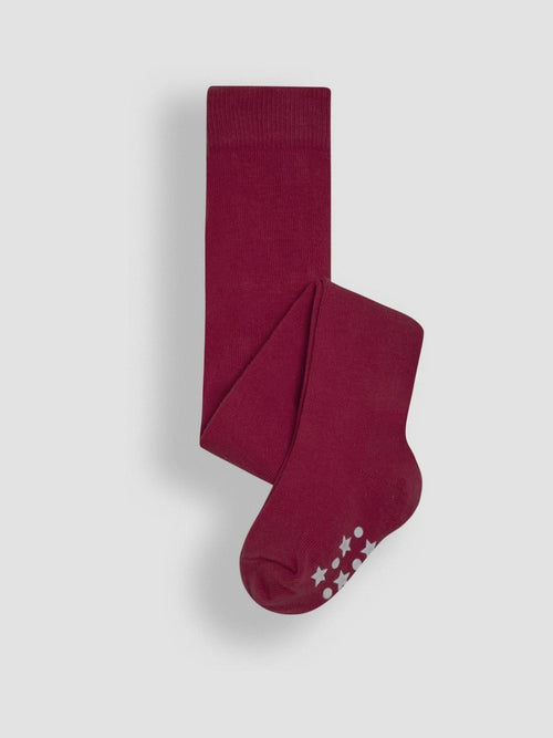 JoJo Maman Bébé Berry Pink Cotton Rich Plain Tights image 1