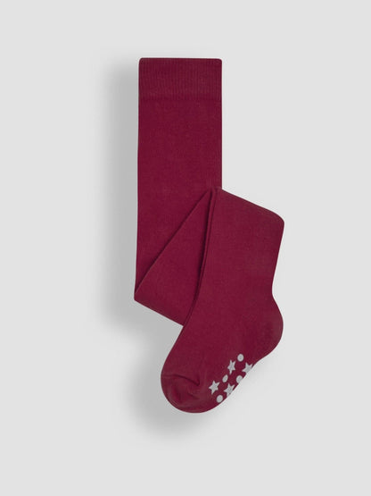 JoJo Maman Bébé Berry Pink Cotton Rich Plain Tights image 1
