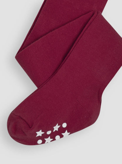 JoJo Maman Bébé Berry Pink Cotton Rich Plain Tights image 3