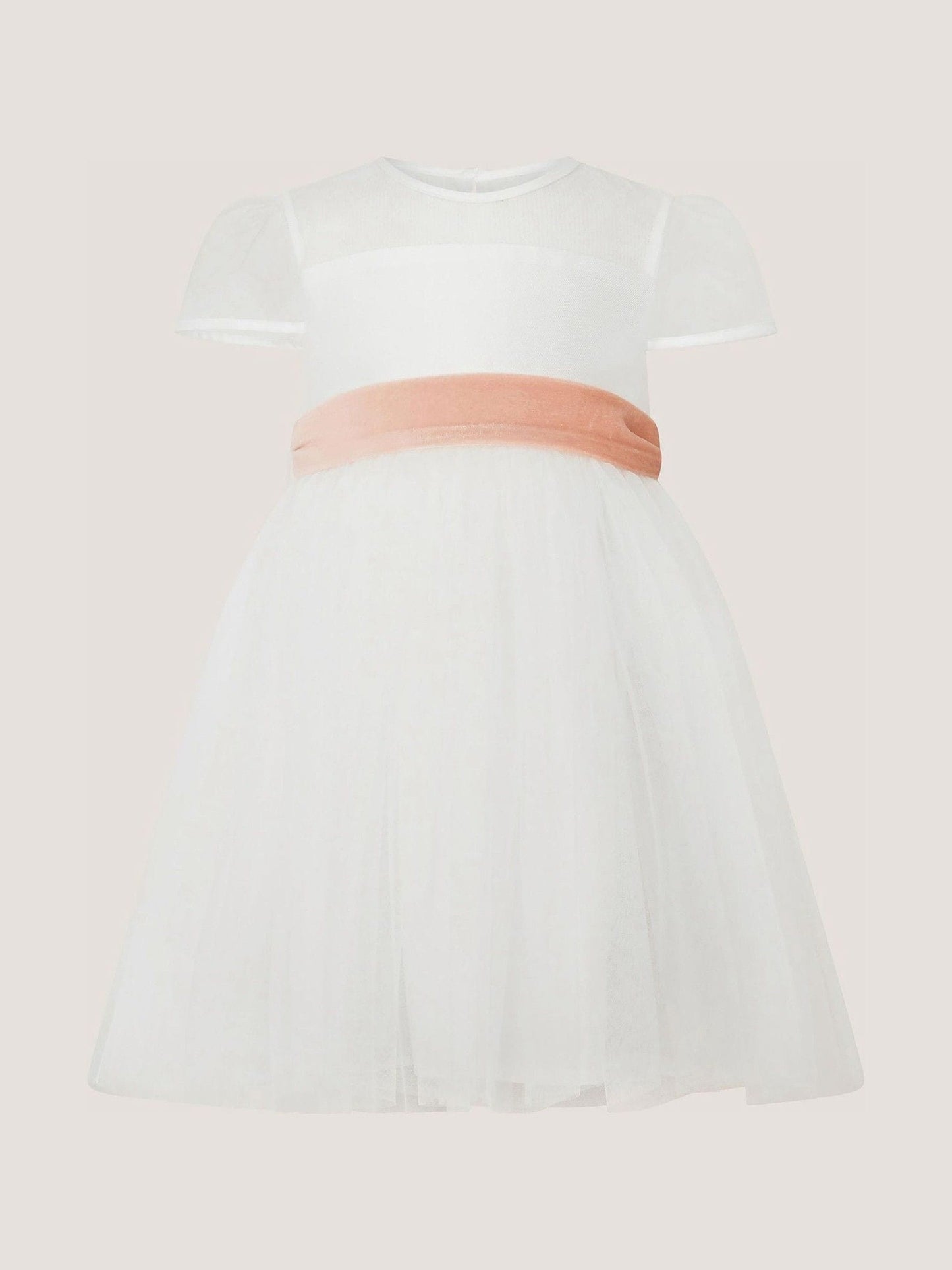 Dsiney Kidz - Monsoon Cream Baby Velvet Bow Party Dress image 2