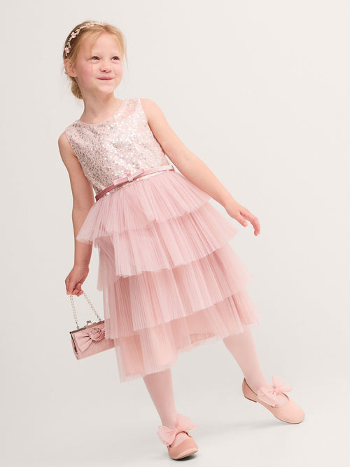 Dsiney Kidz - Monsoon Pink Elodie Sequin Tiered Party Dress image 1