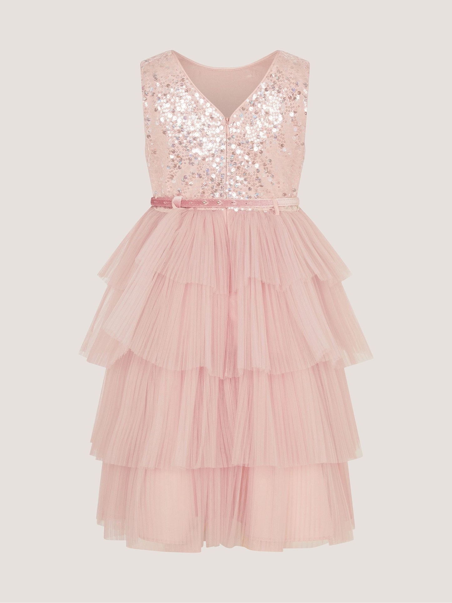 Dsiney Kidz - Monsoon Pink Elodie Sequin Tiered Party Dress image 3