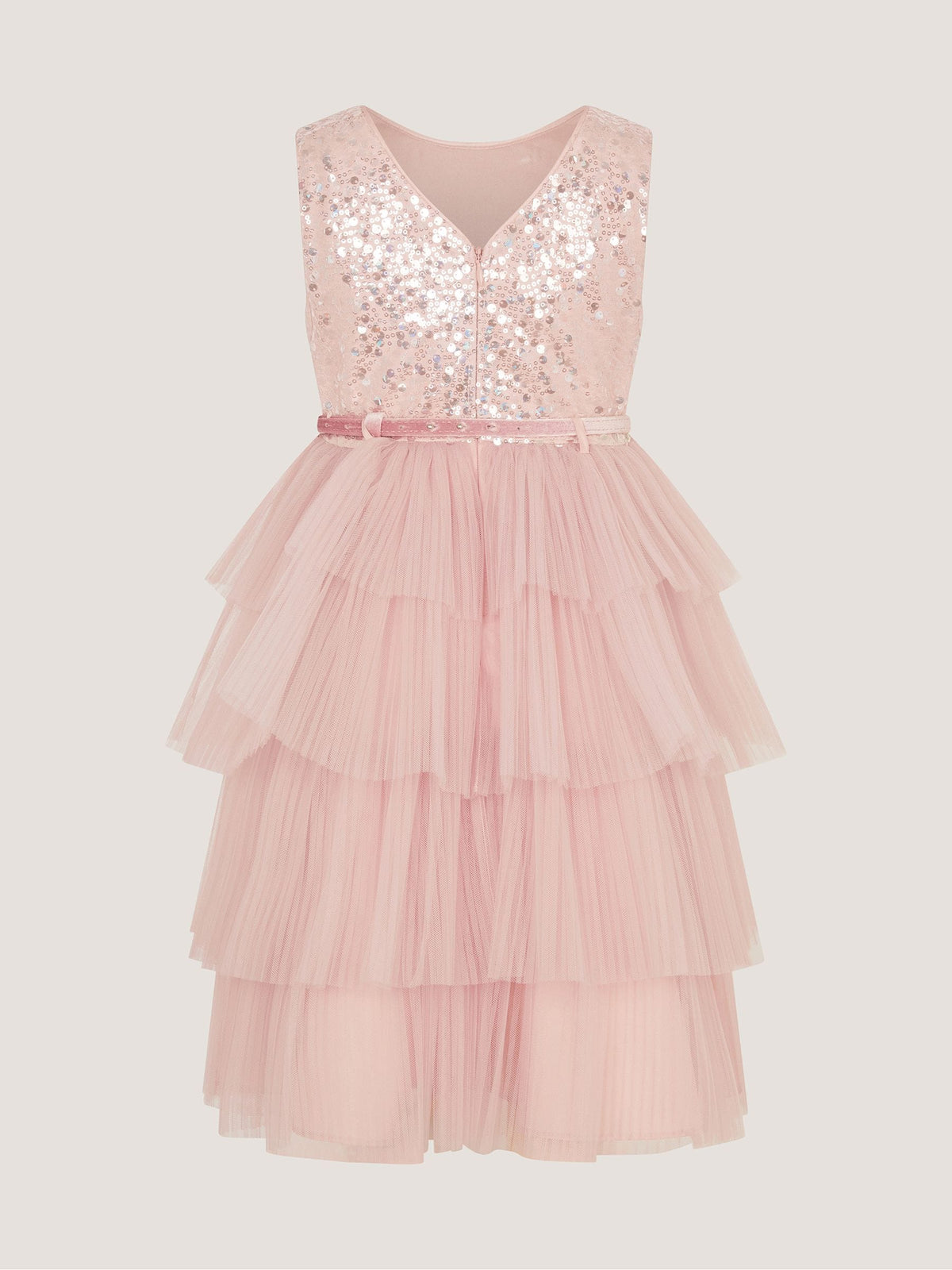 Dsiney Kidz - Monsoon Pink Elodie Sequin Tiered Party Dress image 3