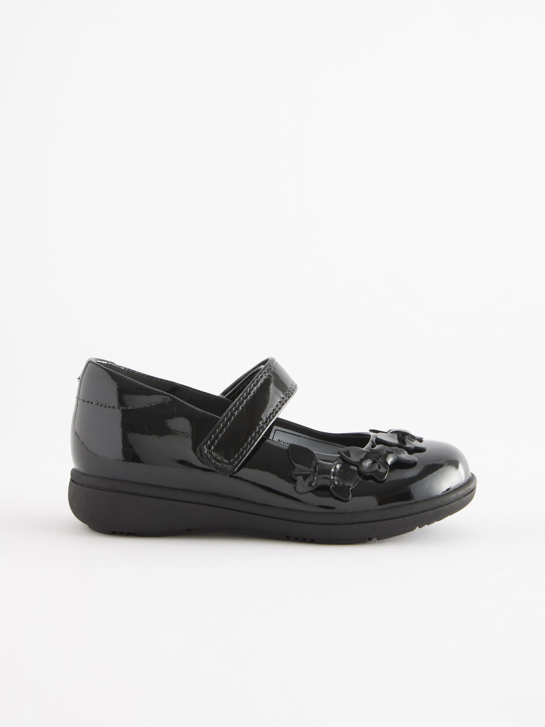 Black Patent Standard Fit (F) School Junior Butterfly Mary Jane Shoes image 3