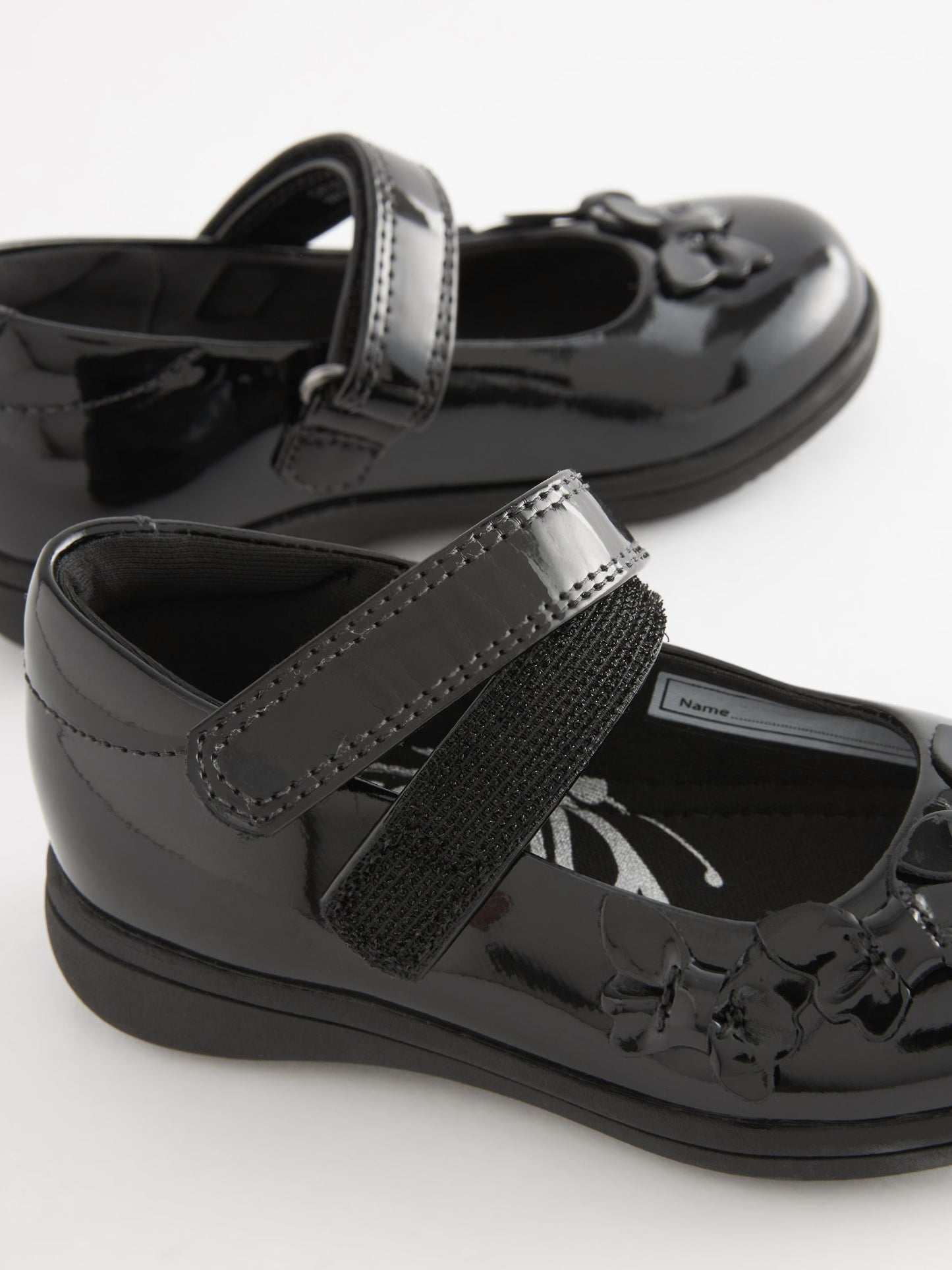 Black Patent Standard Fit (F) School Junior Butterfly Mary Jane Shoes image 6