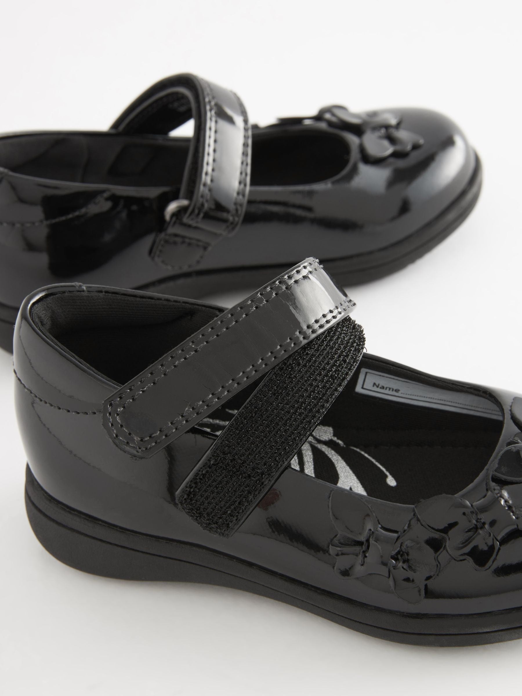 Black Patent Standard Fit (F) School Junior Butterfly Mary Jane Shoes image 5