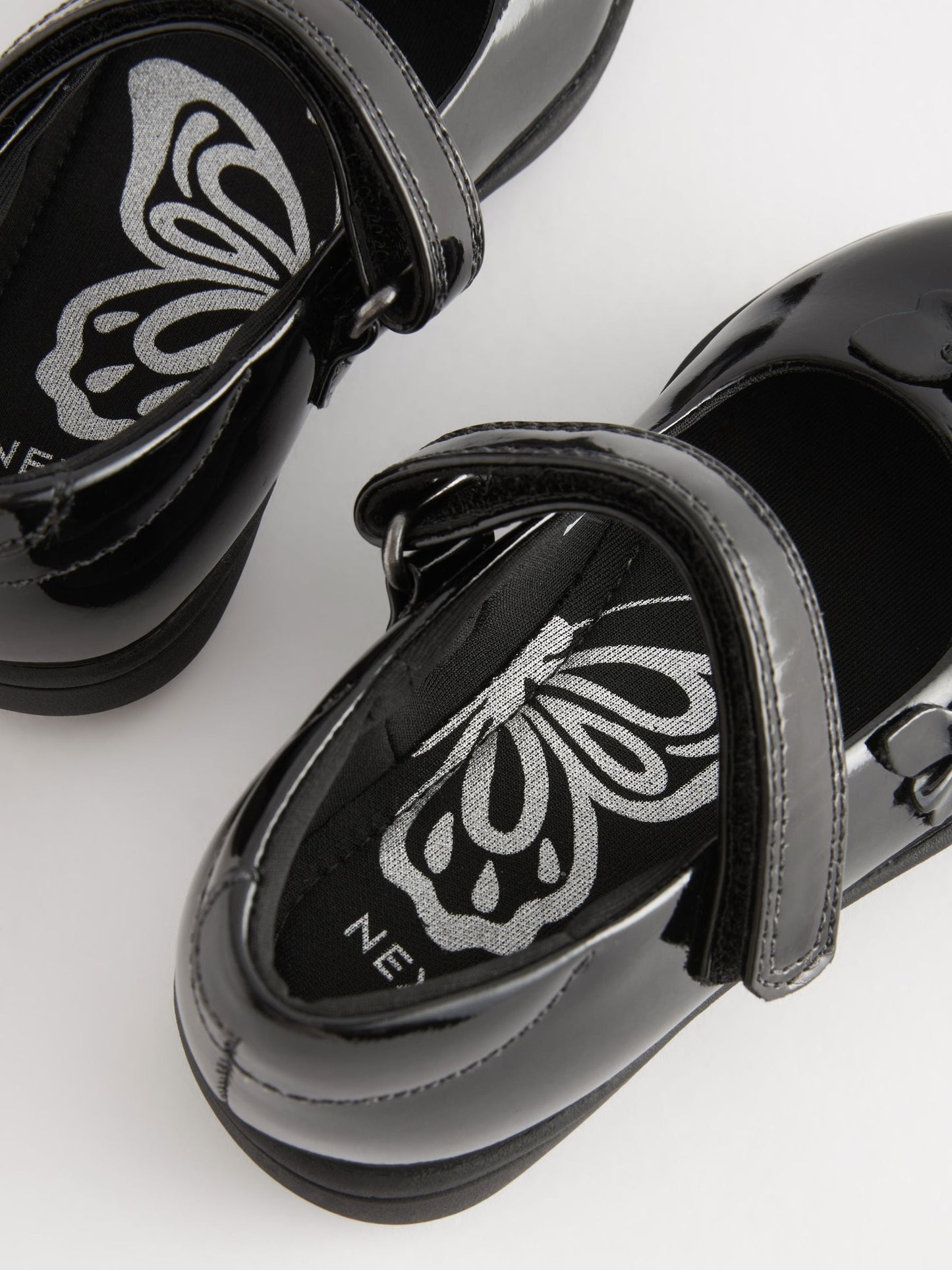 Black Patent Standard Fit (F) School Junior Butterfly Mary Jane Shoes image 7