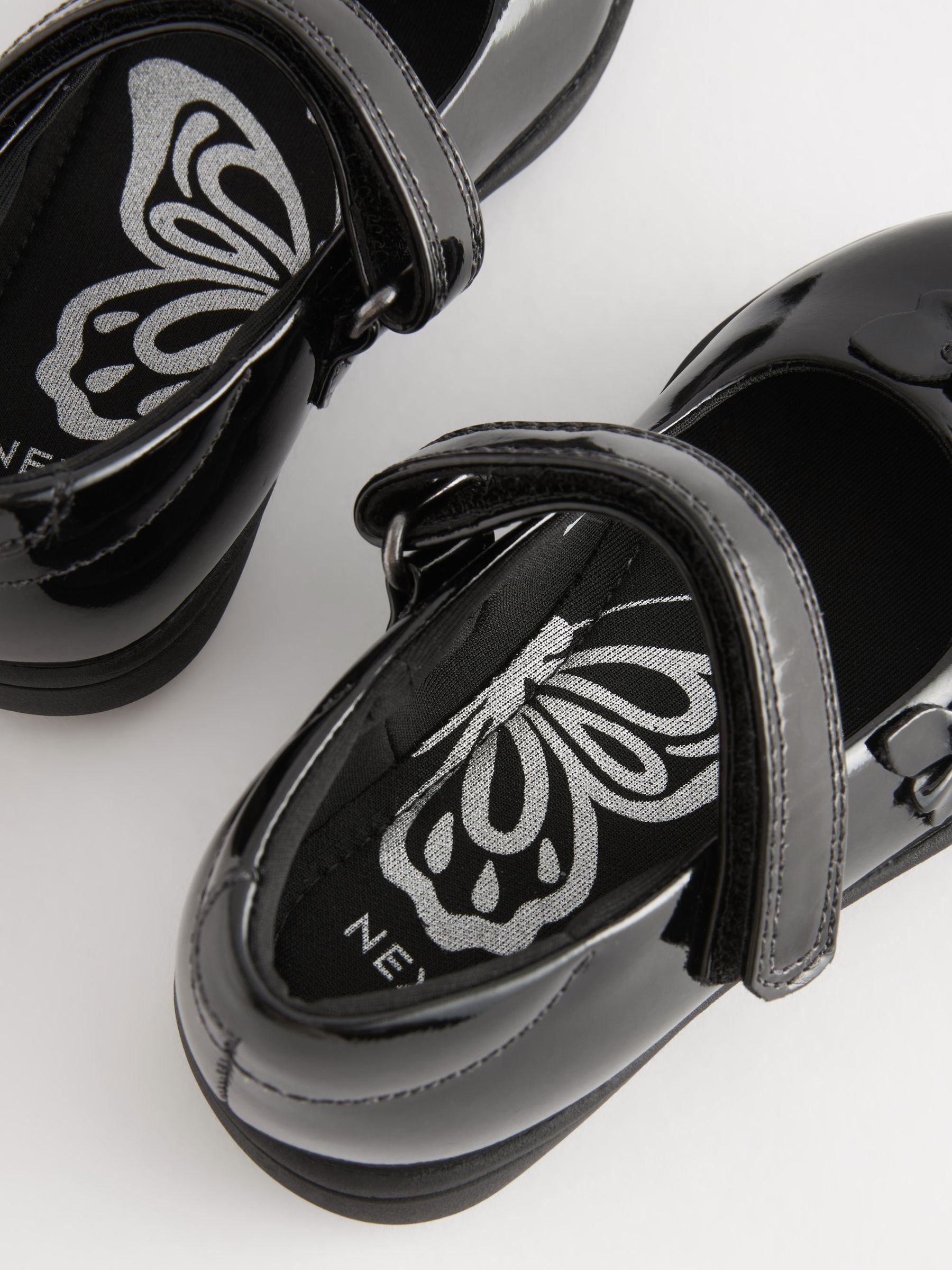 Black Patent Standard Fit (F) School Junior Butterfly Mary Jane Shoes image 7