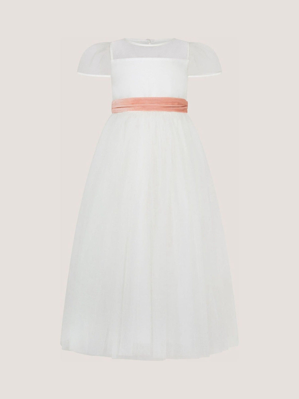 Dsiney Kidz - Monsoon Cream Velvet Bow Bridesmaid Dress image 2