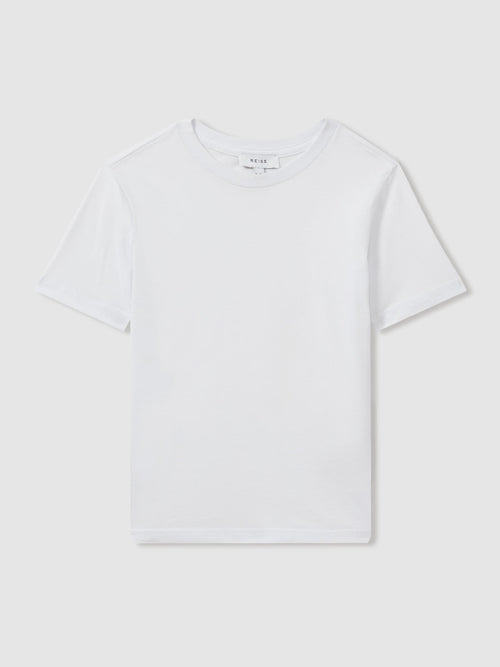 Reiss White Bless 3-9 yrs Cotton Crew-Neck T-Shirt image 1