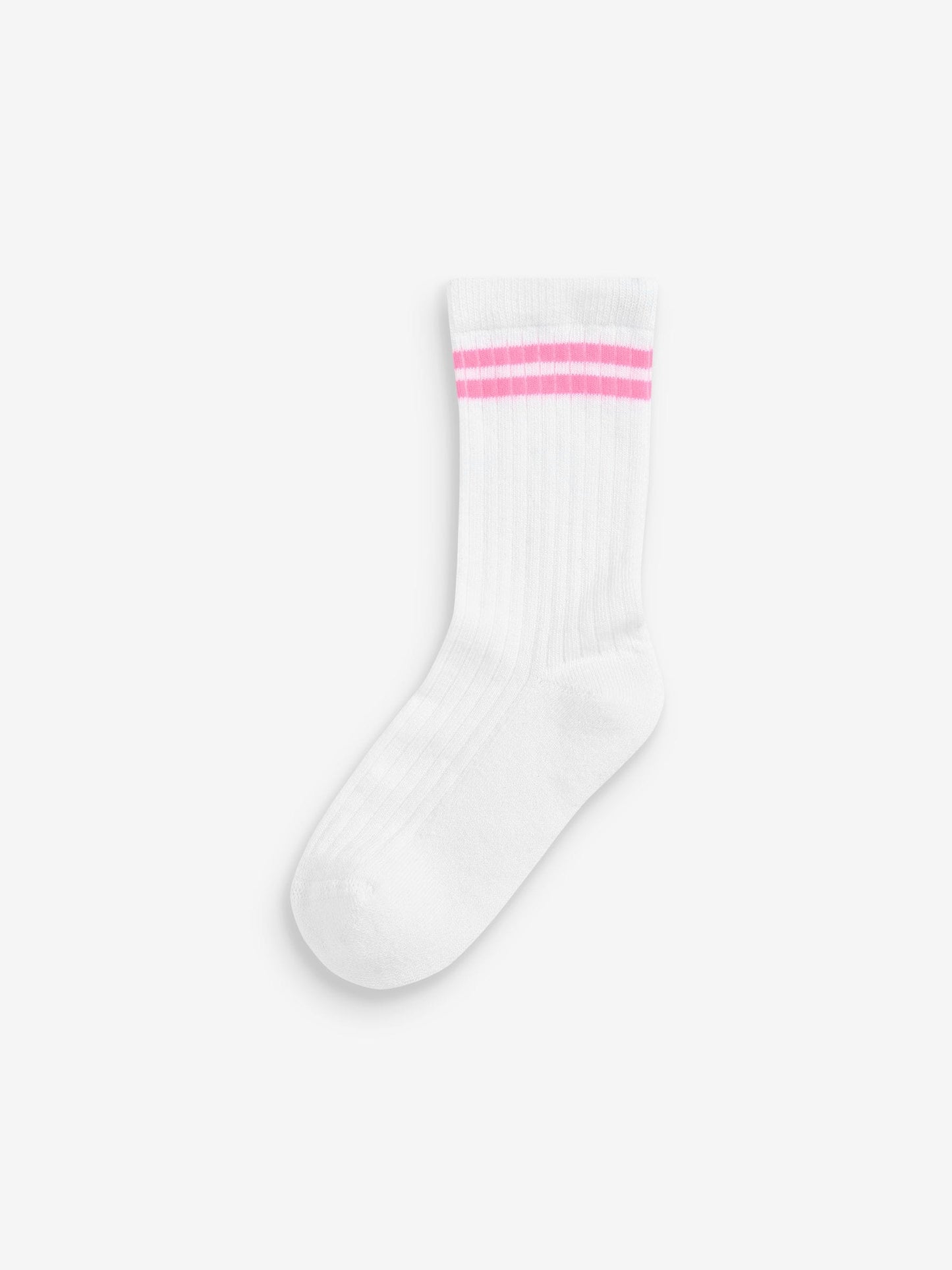 White with fluorescent stripe Cotton Rich Cushioned Sole Ankle Socks 3 Pack image 3
