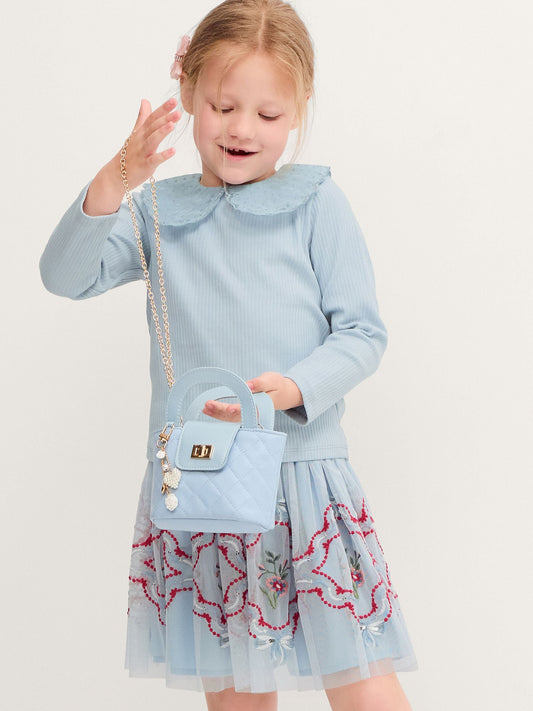 Dsiney Kidz - Monsoon Blue Cheri Top & Mesh Disco Skirt Set image 1