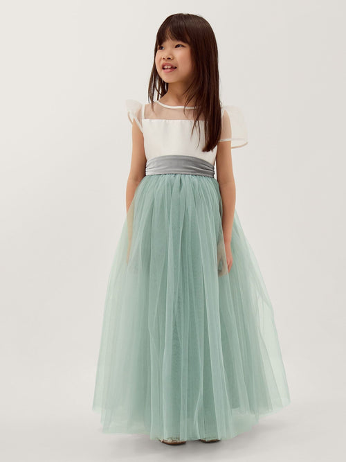 Dsiney Kidz - Monsoon Green Velvet Bow Bridesmaid Dress image 1
