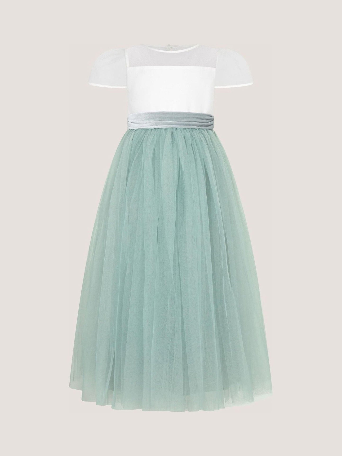Dsiney Kidz - Monsoon Green Velvet Bow Bridesmaid Dress image 2