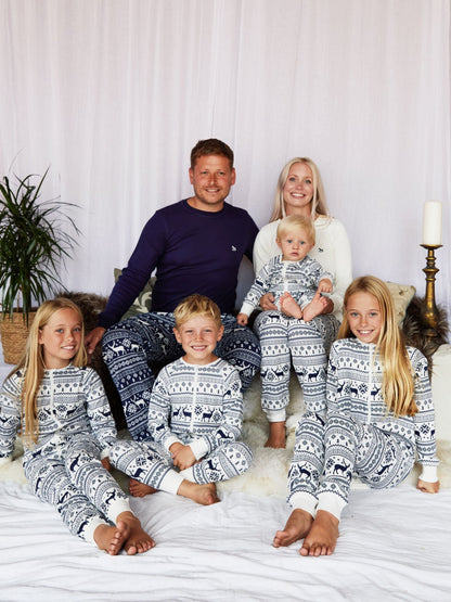 The Little Tailor Cream Baby 100% Cotton Reindeer Christmas Fairisle Pattern All-In-One image 2