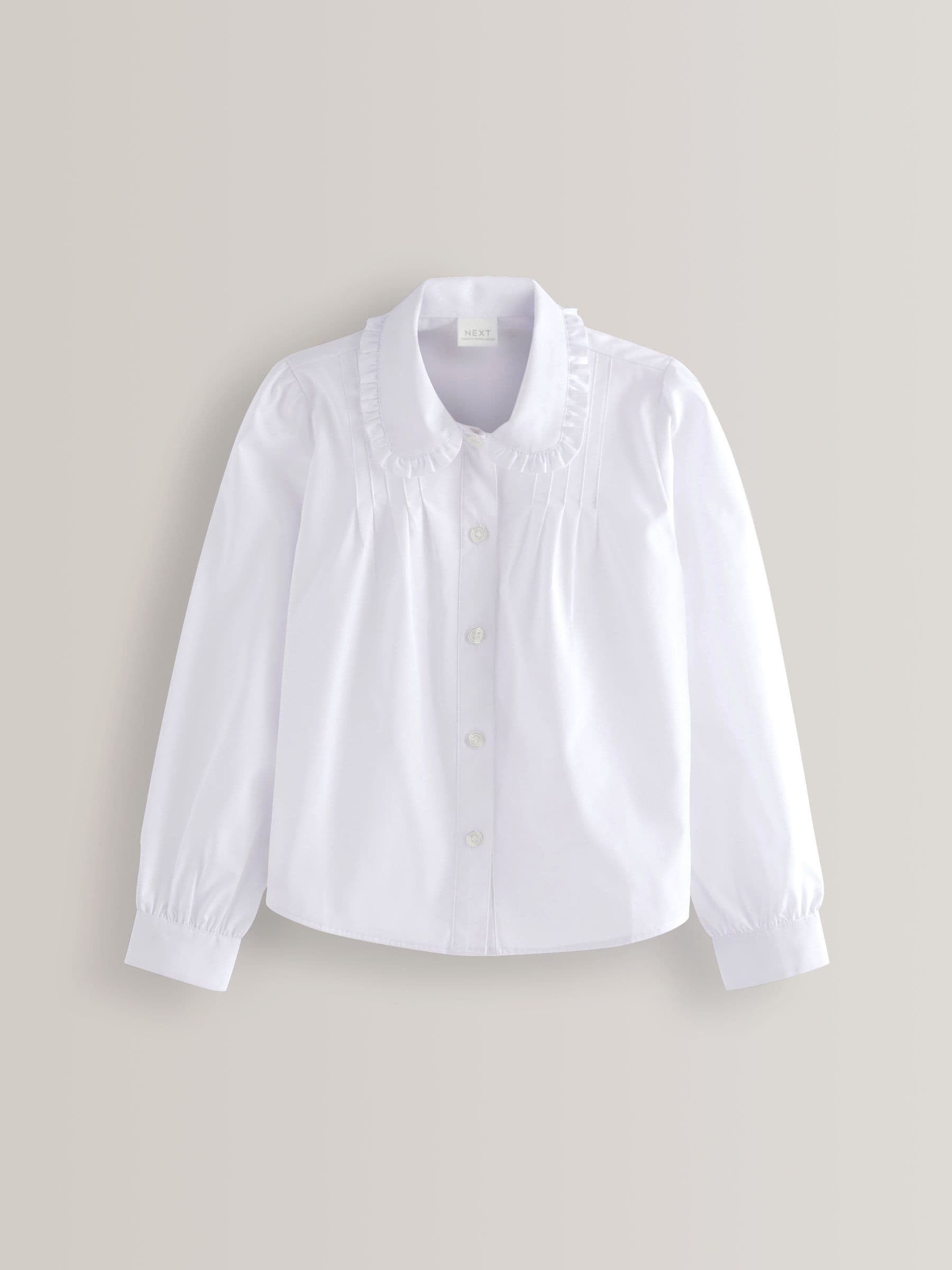 Dsiney Kidz - White Girls Long Sleeve Ruffle Collar School Shirt (3-14yrs) image 6