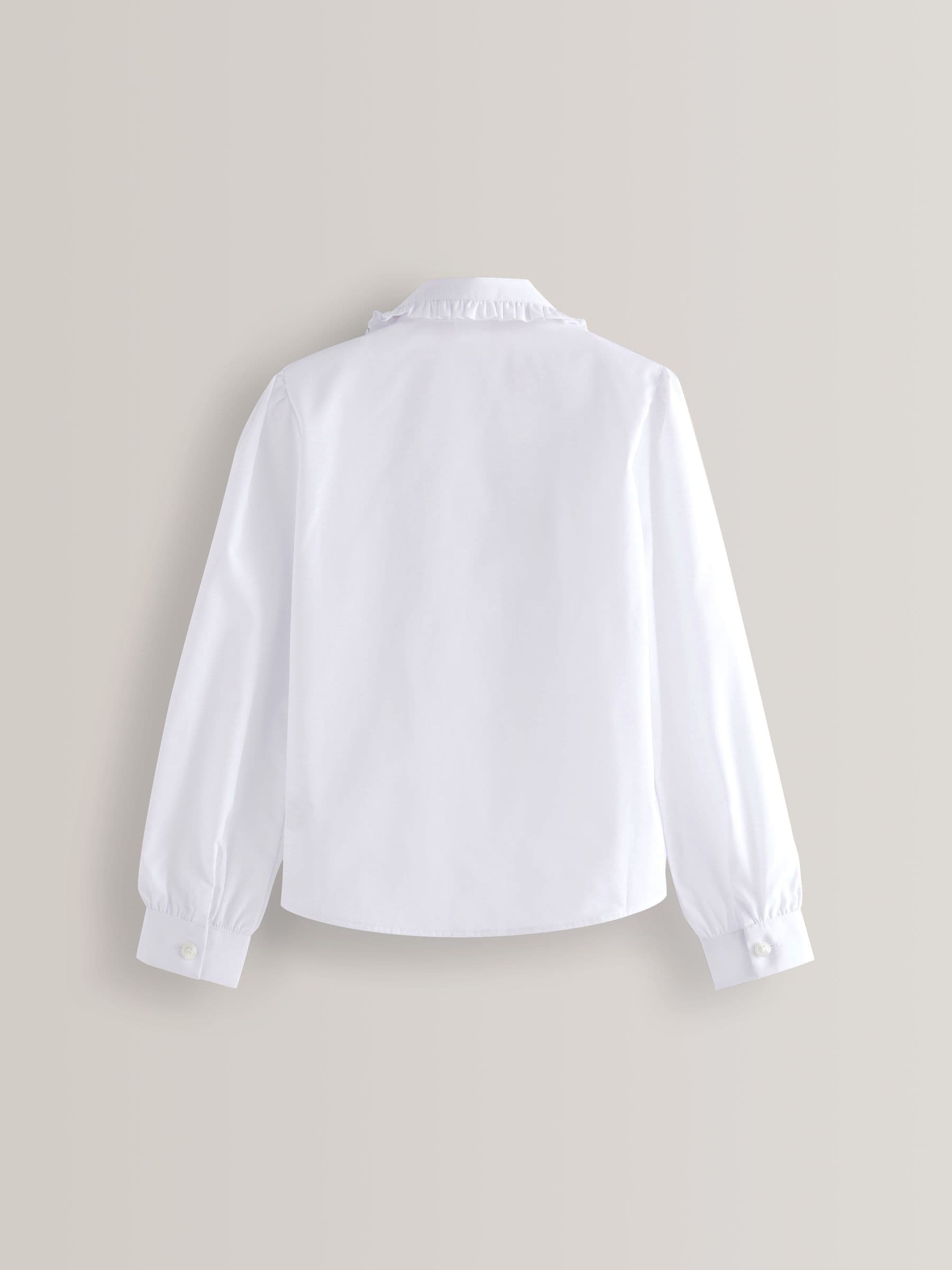 Dsiney Kidz - White Girls Long Sleeve Ruffle Collar School Shirt (3-14yrs) image 7