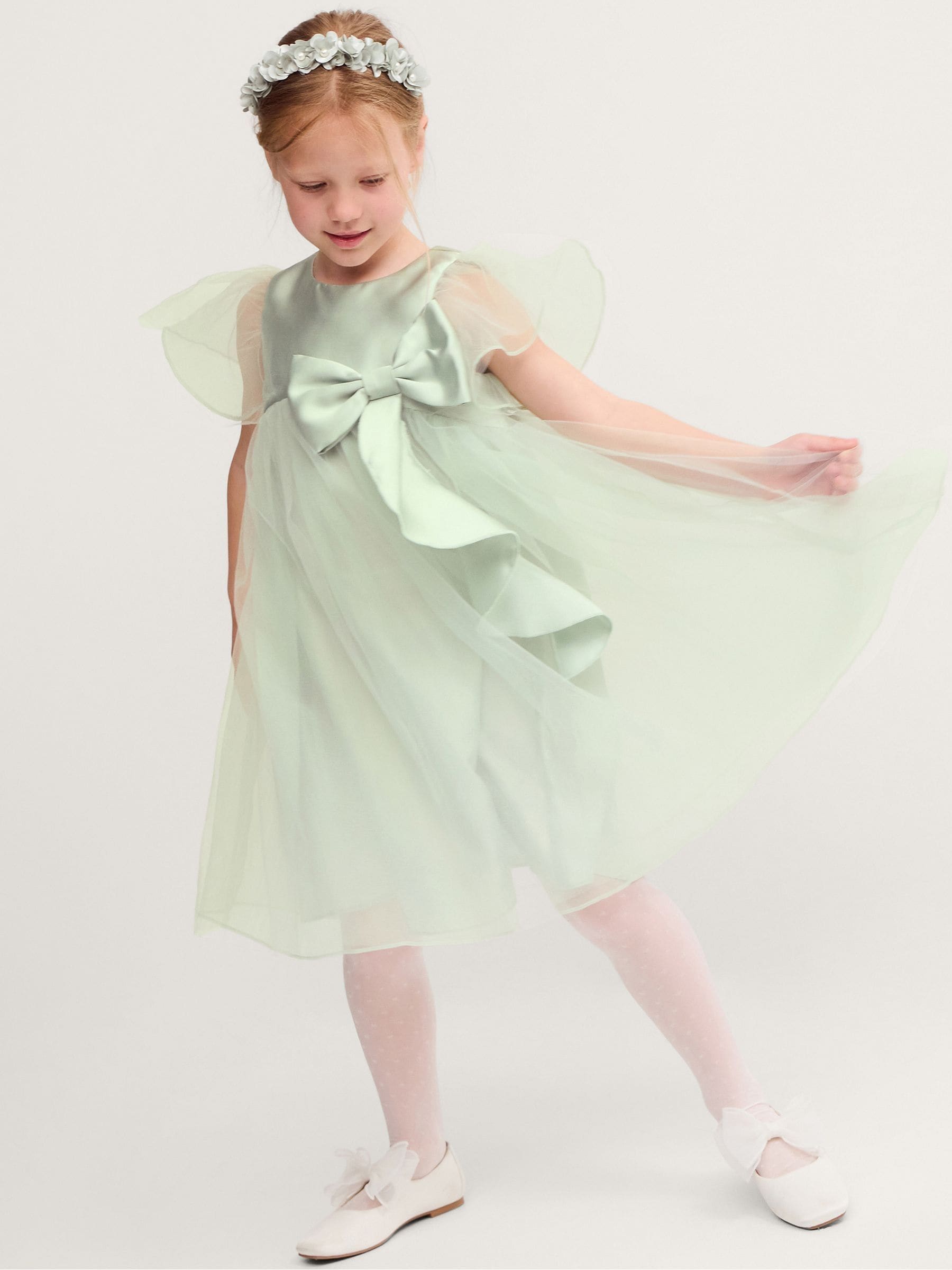 Dsiney Kidz - Monsoon Green Baby Winnie Satin Bow Tulle Dress image 1