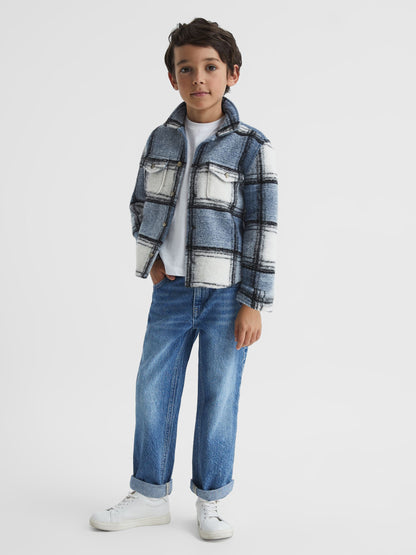Dsiney Kidz - Reiss Blue Belair Senior Checked Overshirt image 1