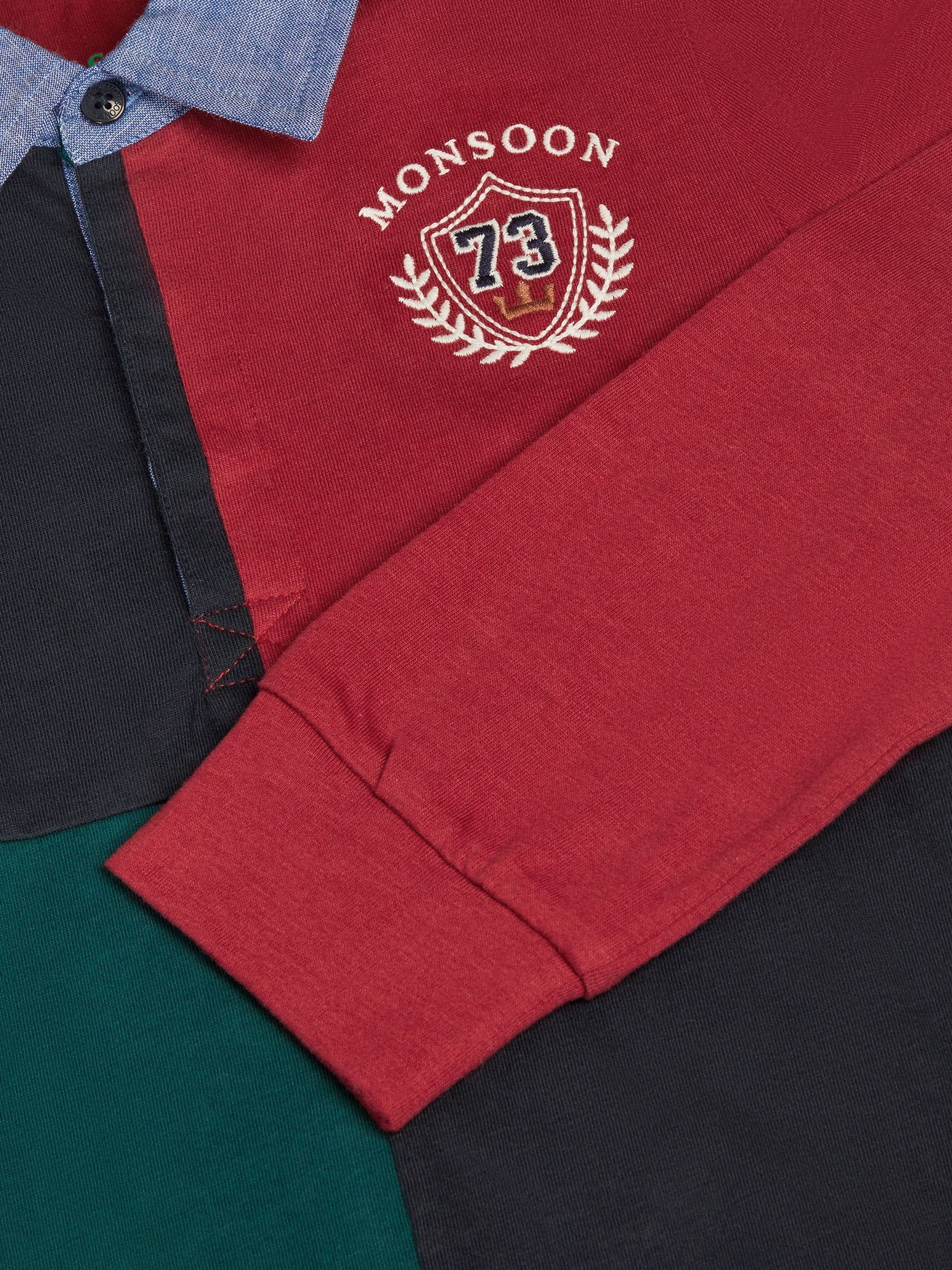 Dsiney Kidz - Monsoon Red Colourblock Rugby Polo Shirt image 3