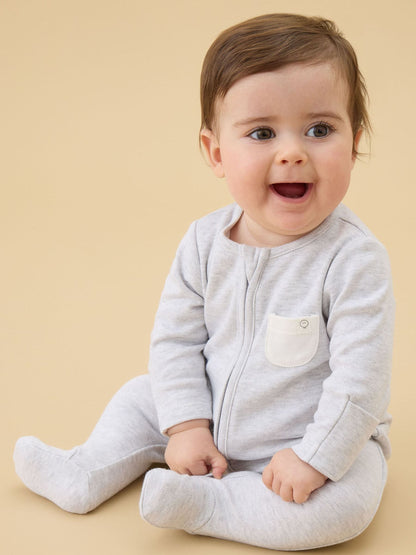 MORI Grey 2 Way Zip-Up Clever Sleepsuit image 1