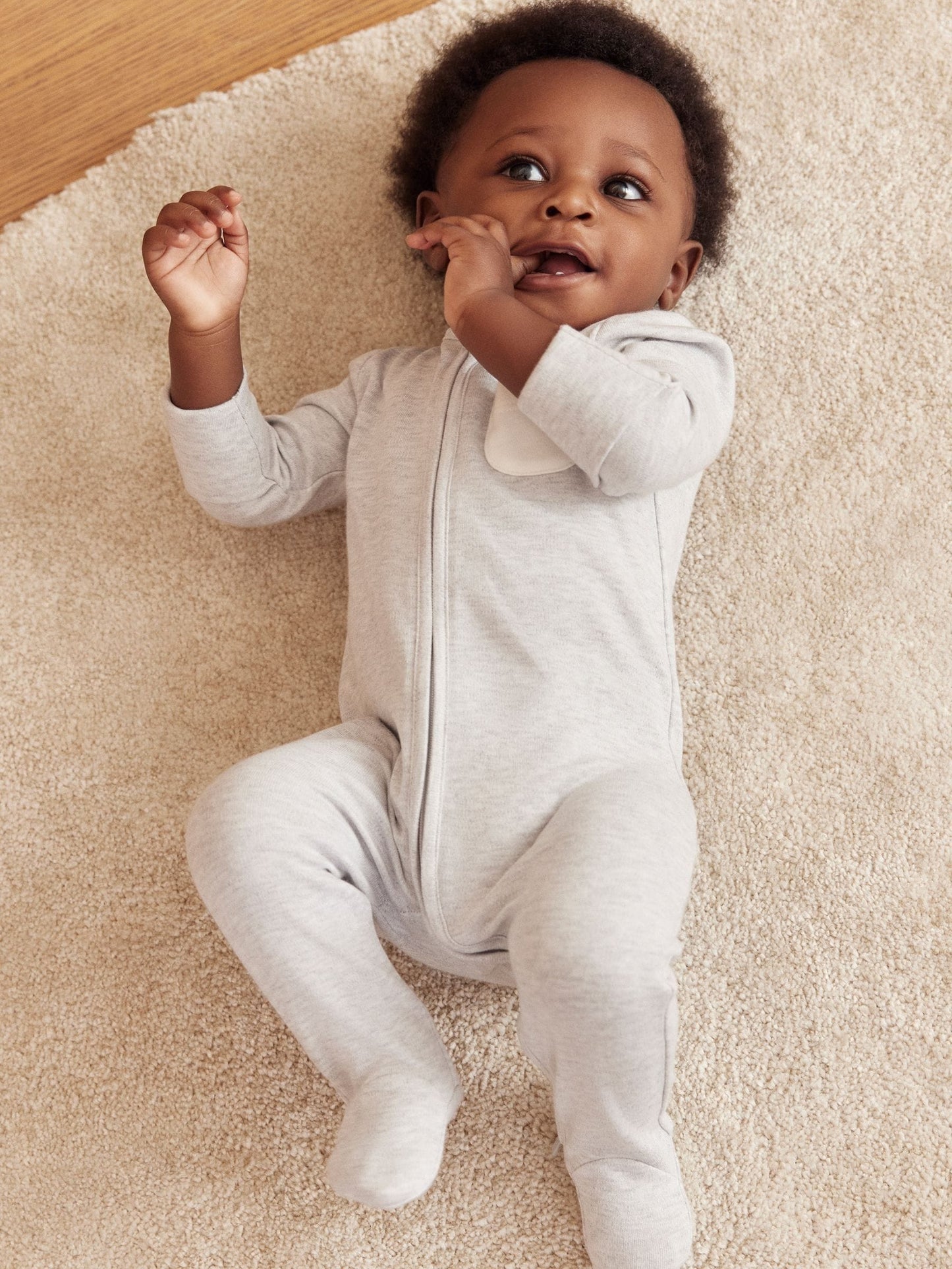 MORI Grey 2 Way Zip-Up Clever Sleepsuit image 3