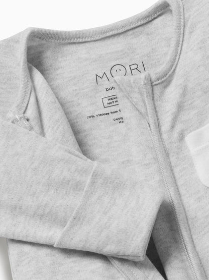 MORI Grey 2 Way Zip-Up Clever Sleepsuit image 5