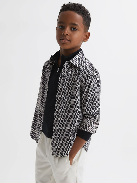 Dsiney Kidz - Reiss Black Mozart Monogram Button-Through Shirt image 1