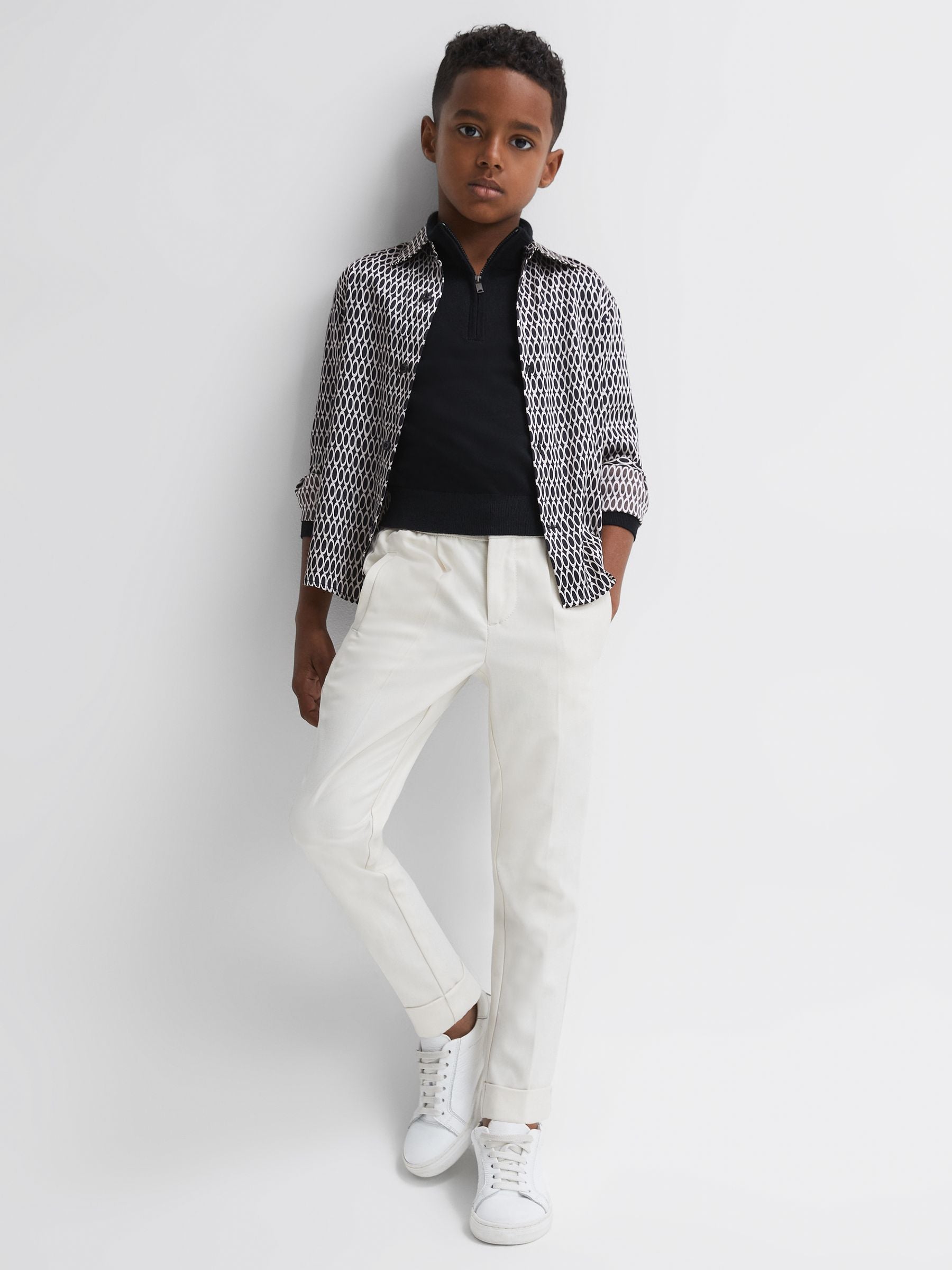 Dsiney Kidz - Reiss Black Mozart Monogram Button-Through Shirt image 3