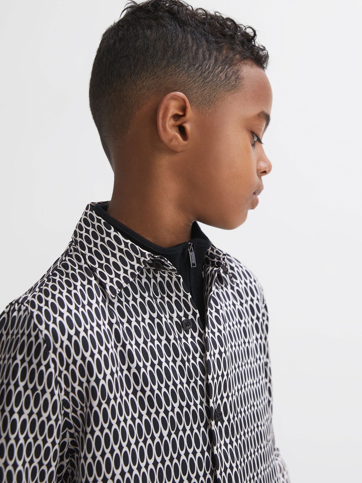 Dsiney Kidz - Reiss Black Mozart Monogram Button-Through Shirt image 4
