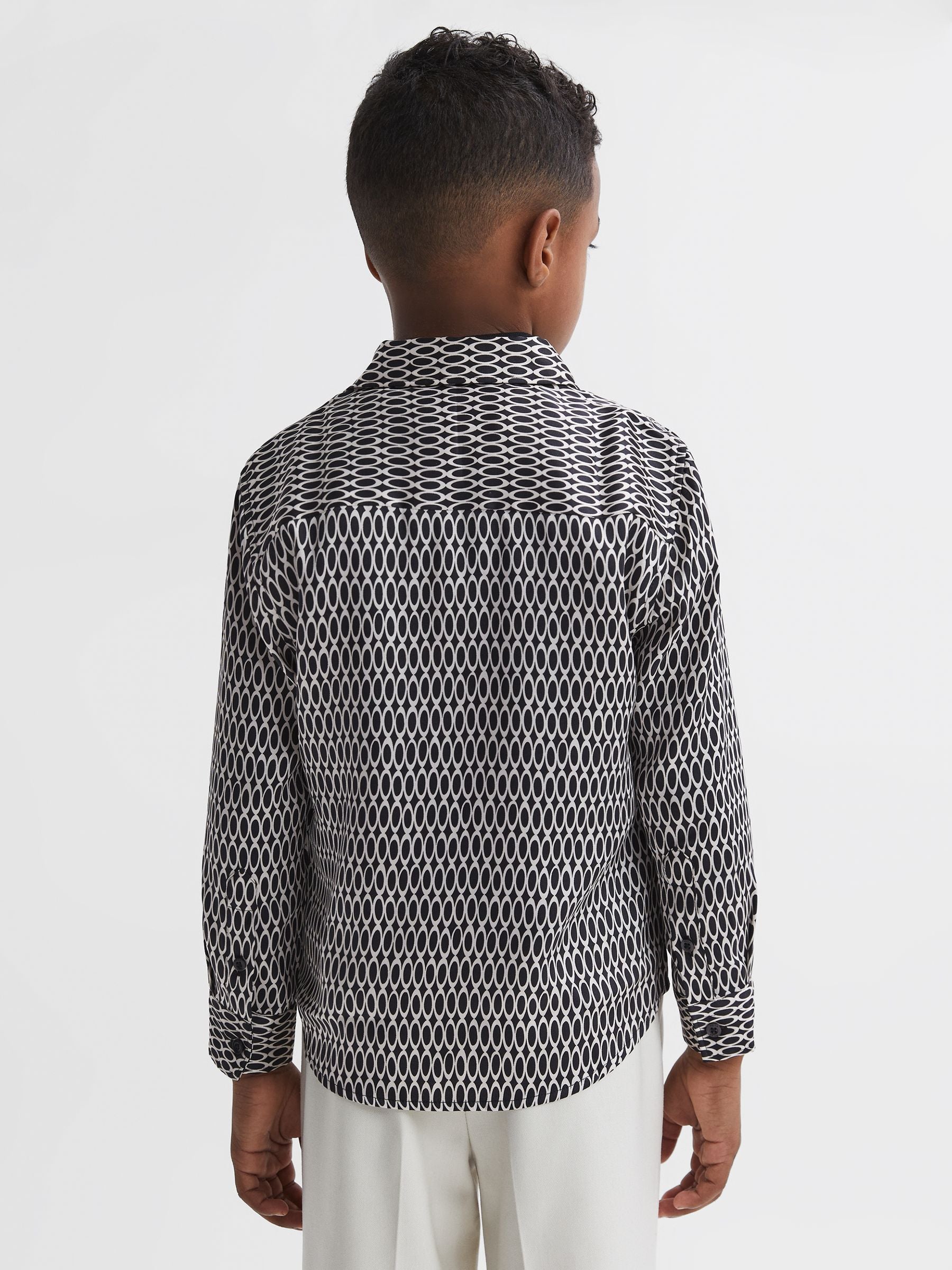 Dsiney Kidz - Reiss Black Mozart Monogram Button-Through Shirt image 5