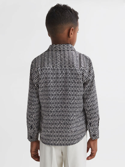 Dsiney Kidz - Reiss Black Mozart Monogram Button-Through Shirt image 5