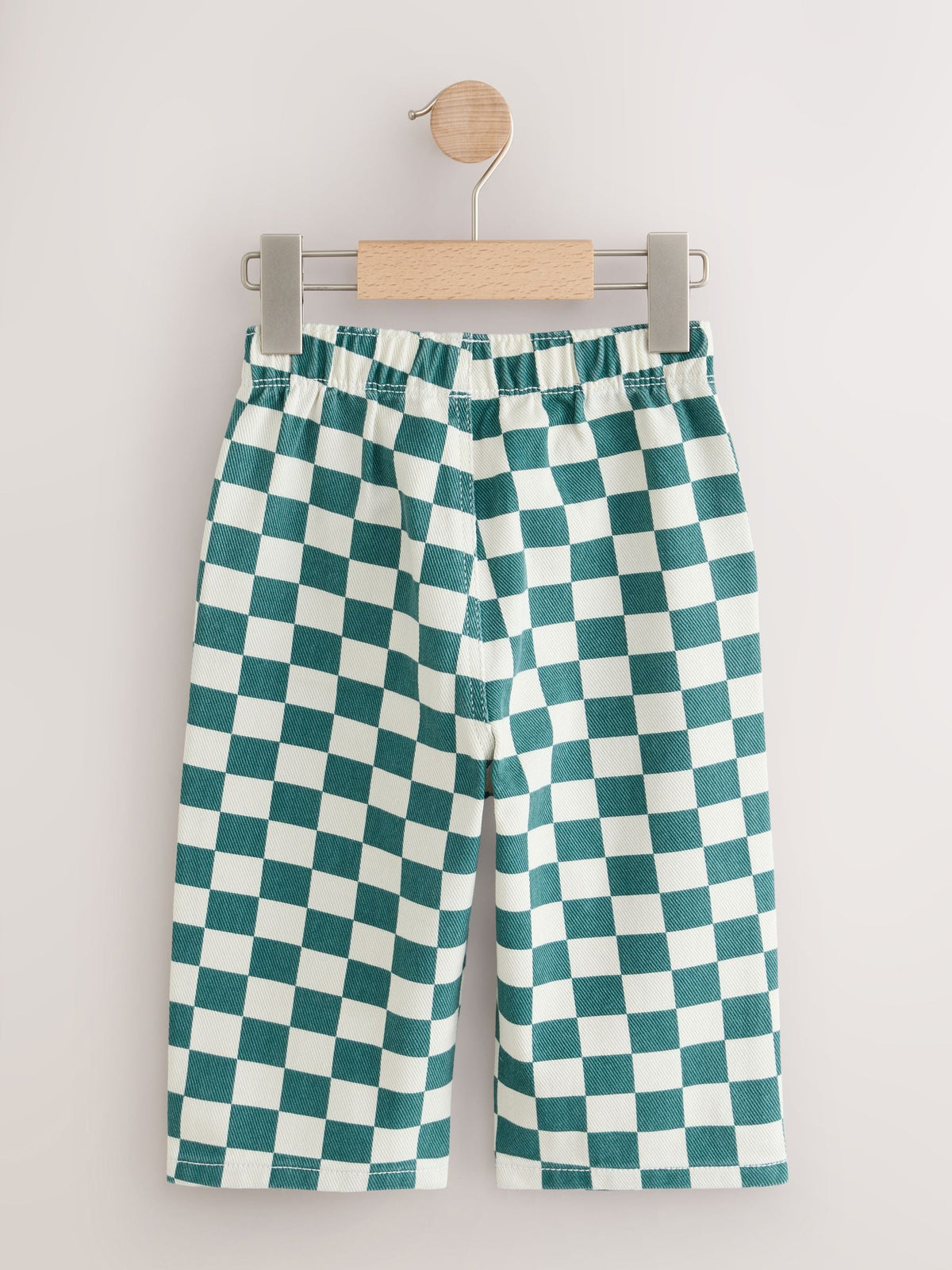 White/Green Checkerboard Pull On Wide Trousers (3mths-7yrs) - image 7