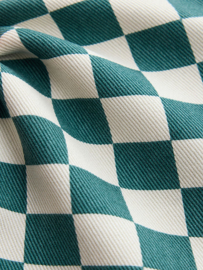 White/Green Checkerboard Pull On Wide Trousers (3mths-7yrs) - image 8