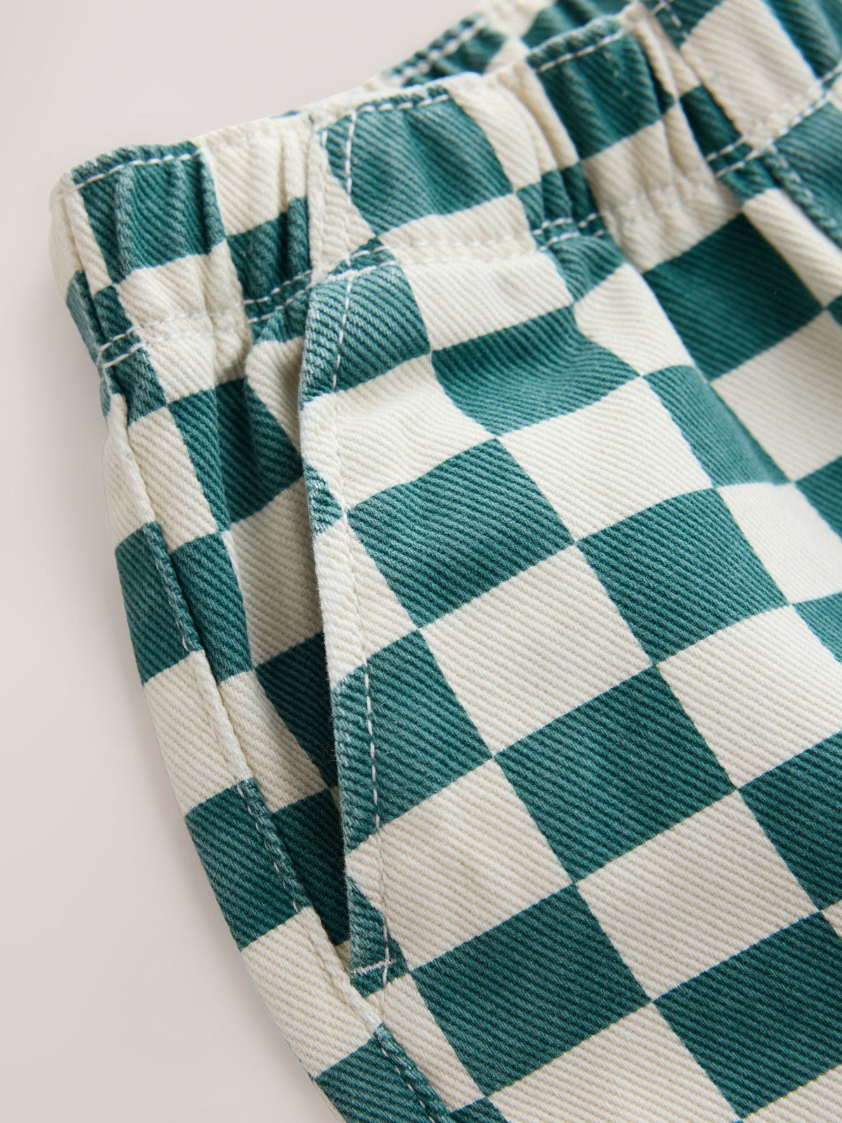 White/Green Checkerboard Pull On Wide Trousers (3mths-7yrs) - image 9