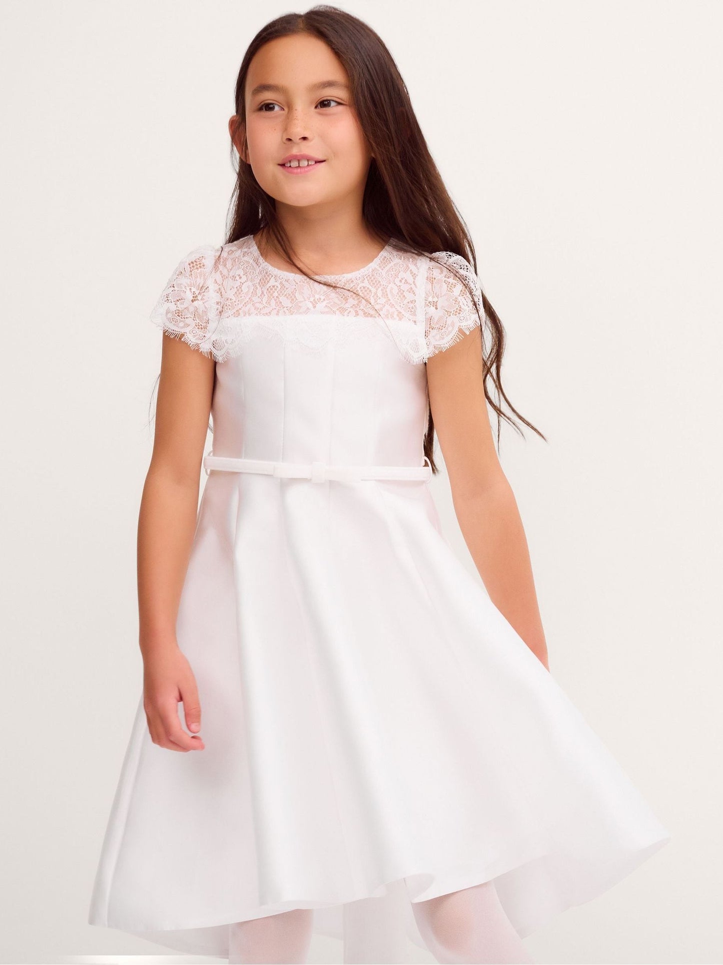 Dsiney Kidz - Monsoon Cream Angelina Lace Satin Party Dress image 1