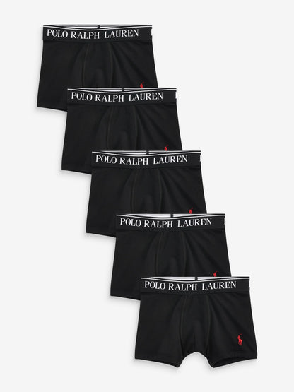 Dsiney Kidz - Polo Ralph Lauren Black Cotton Stretch Logo Boxers 5 Pack image 1