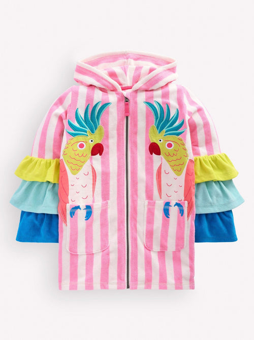 Boden Pink Fun Romie Towelling Zip-up image 1