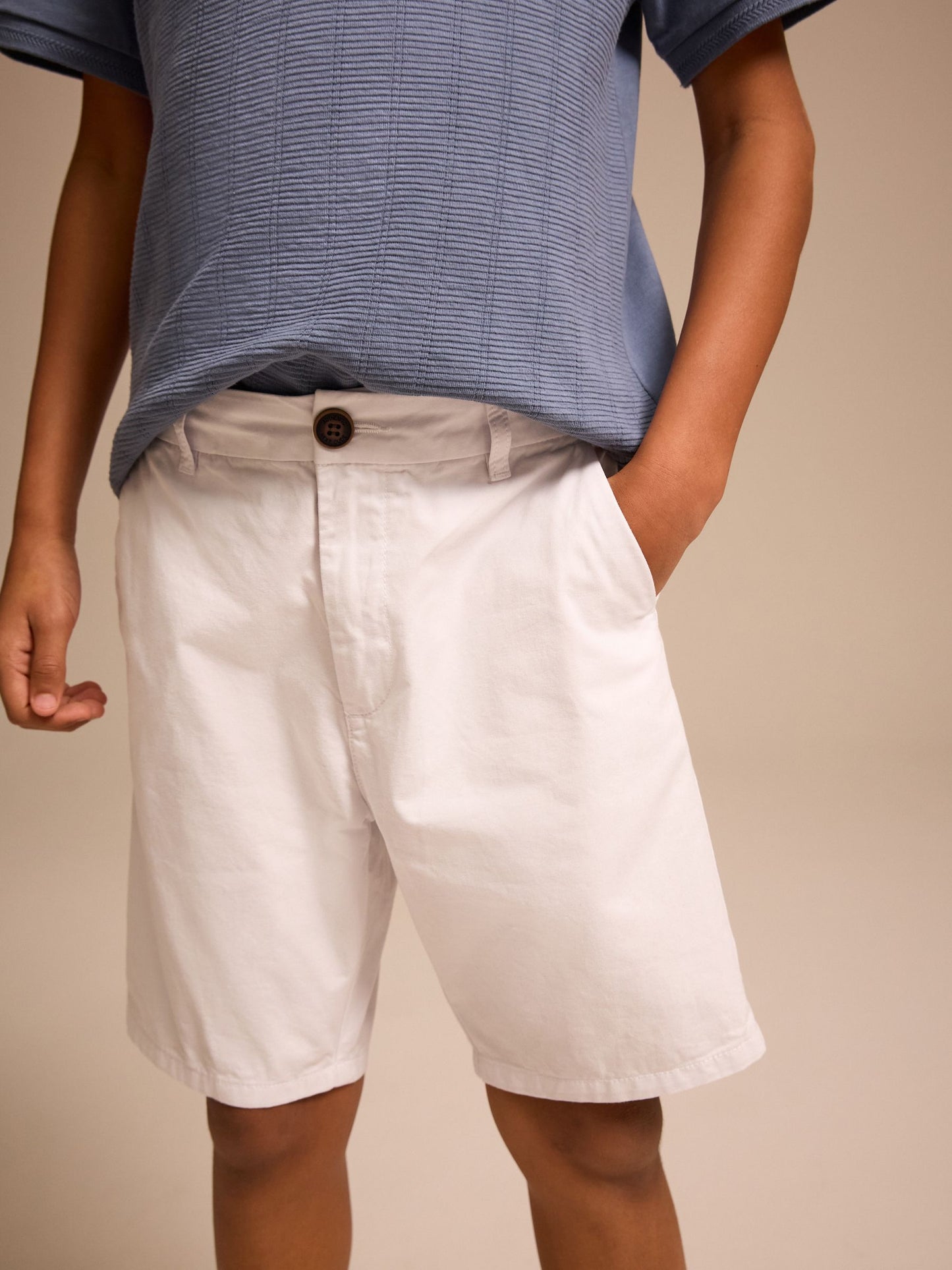 Dsiney Kidz - White Regular Fit Chino Shorts (3-16yrs) image 2
