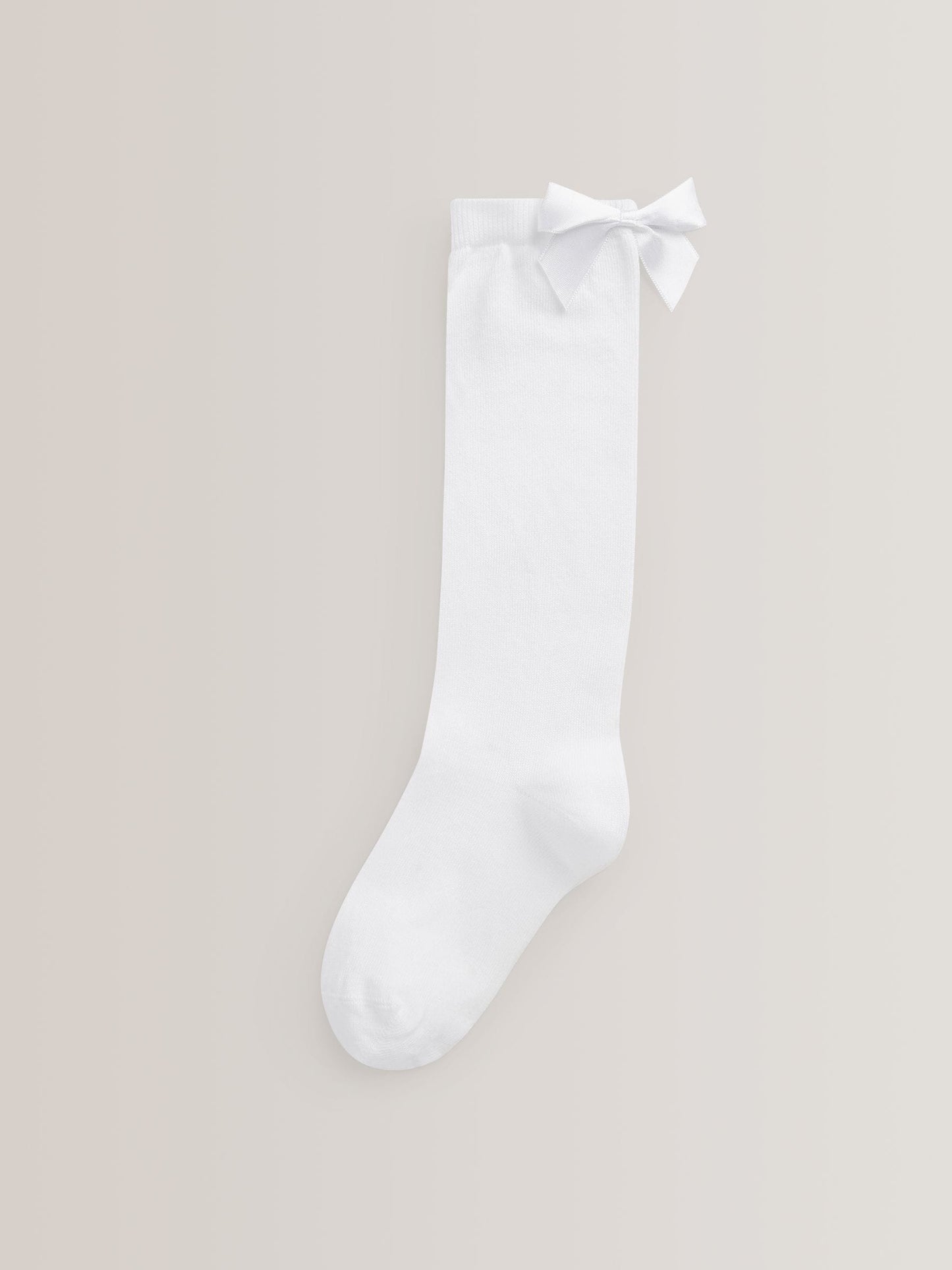 White 2 Pack Cotton Rich Bow Knee High Socks image 2