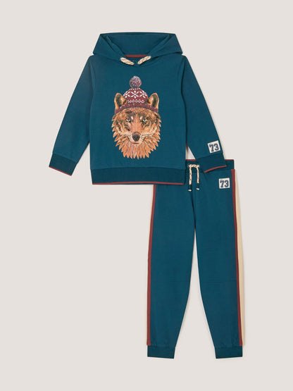 Dsiney Kidz - Monsoon Blue Winter Wolf Hoodie & Joggers Set image 1