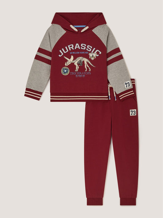 Dsiney Kidz - Monsoon Red Jurassic Graphic Hoodie & Joggers Set image 1