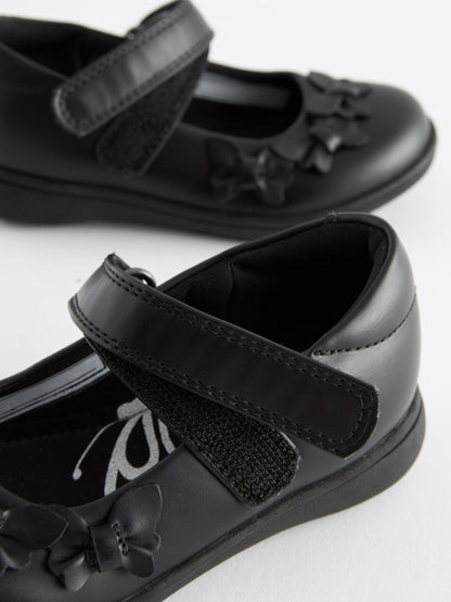 Matt Black Standard Fit (F) School Junior Butterfly Mary Jane Shoes image 6
