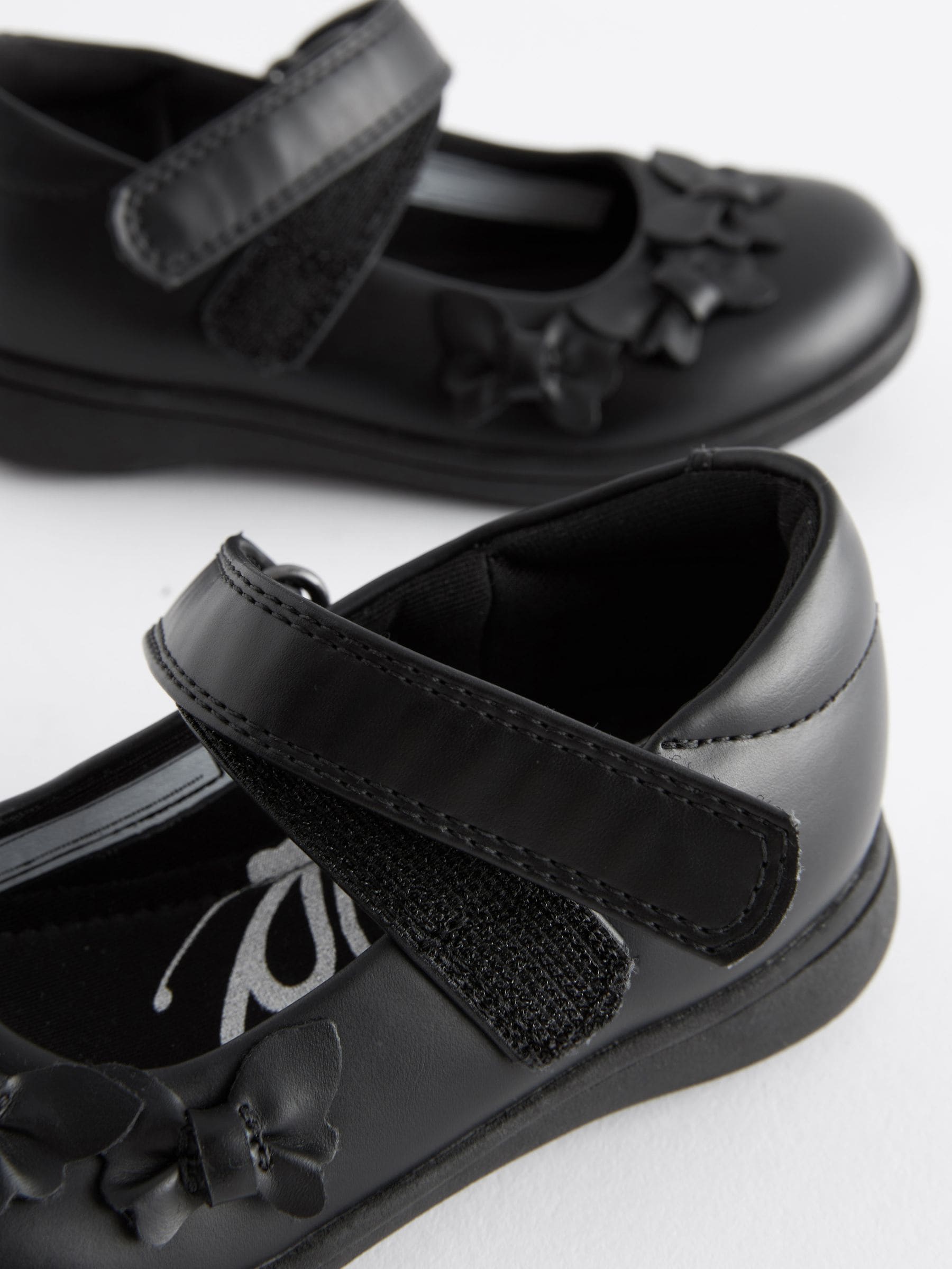 Matt Black Standard Fit (F) School Junior Butterfly Mary Jane Shoes image 5