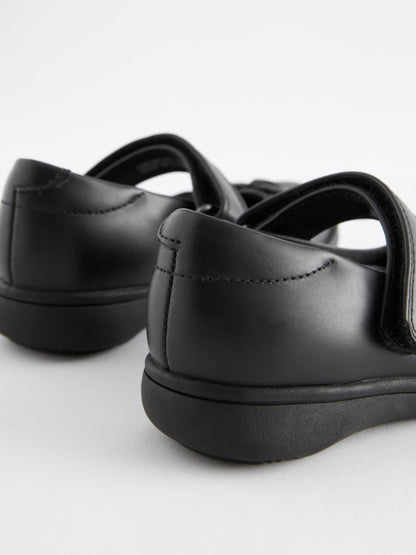 Matt Black Standard Fit (F) School Junior Butterfly Mary Jane Shoes image 7