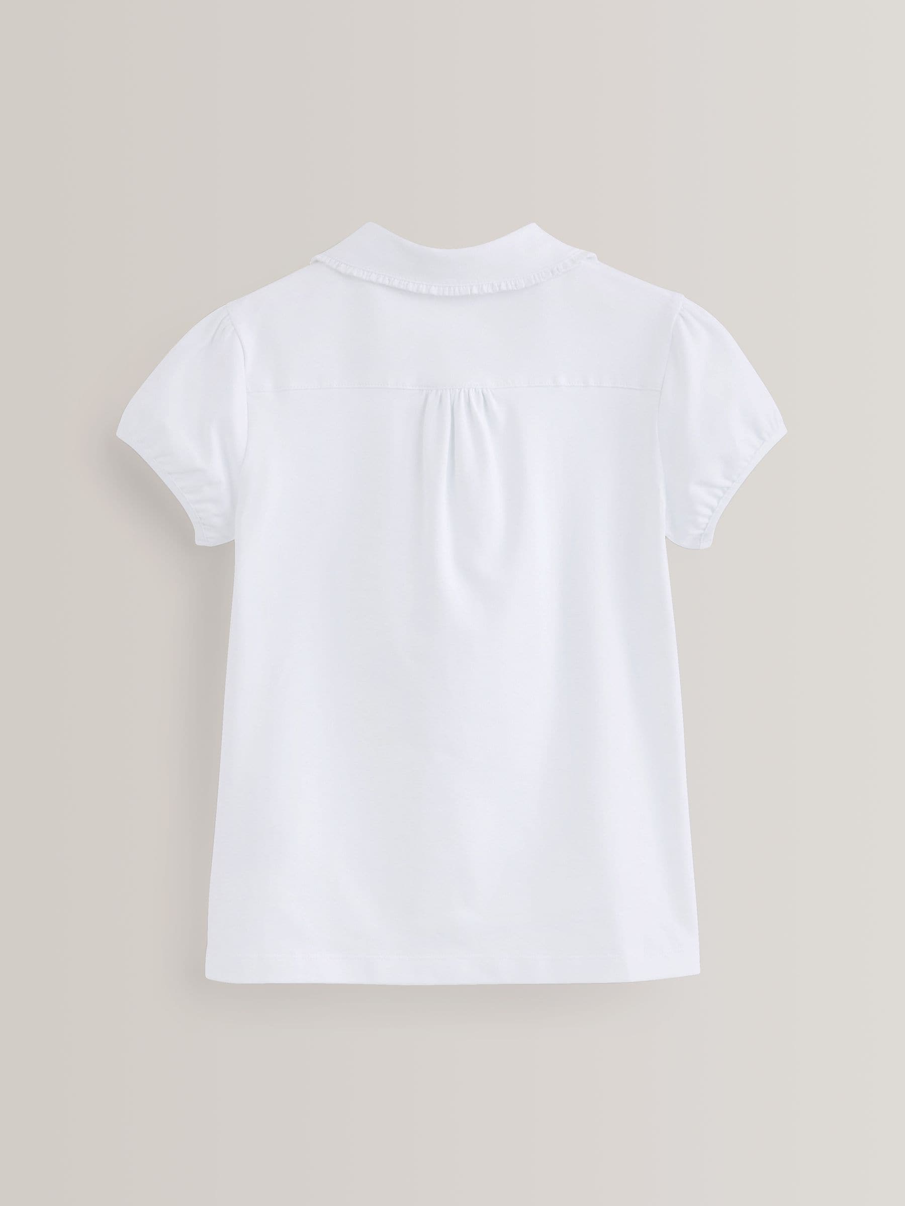 Dsiney Kidz - White Girls Cotton Stretch Pretty Collar School Jersey Top (3-14yrs) image 6