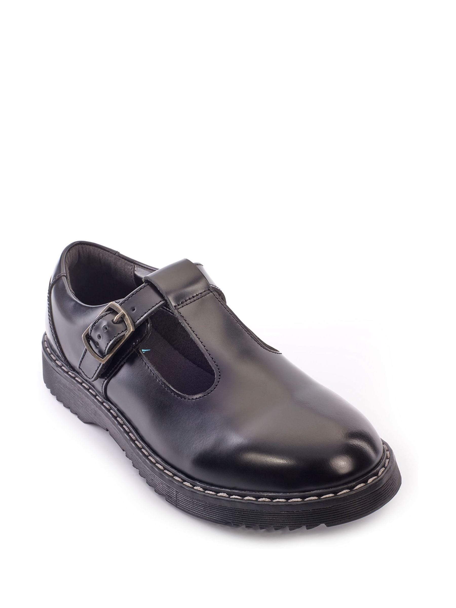 Start Rite Black Envisage Leather Chunky T Bar School Shoes image 3
